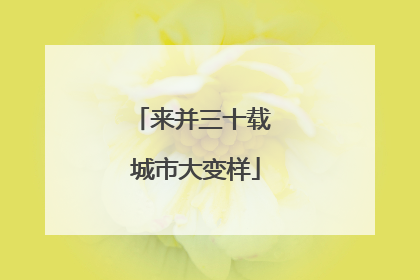 来并三十载 城市大变样