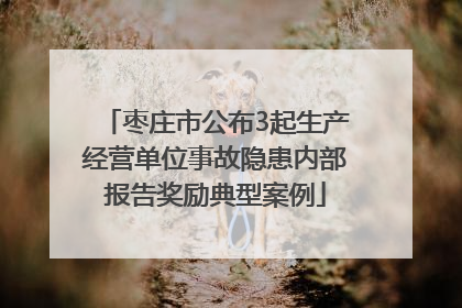 枣庄市公布3起生产经营单位事故隐患内部报告奖励典型案例
