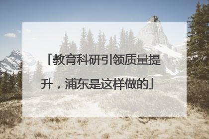 教育科研引领质量提升，浦东是这样做的
