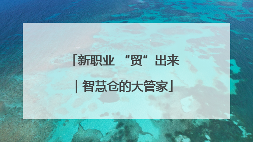 新职业 “贸”出来｜智慧仓的大管家