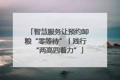 智慧服务让预约卸粮“零等待”丨践行“两高四着力”