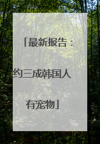 最新报告：约三成韩国人有宠物