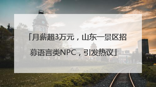 月薪超3万元，山东一景区招募语言类NPC，引发热议