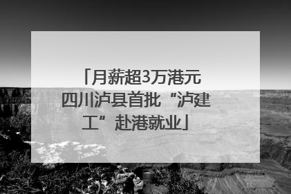 月薪超3万港元 四川泸县首批“泸建工”赴港就业