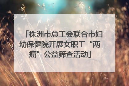 株洲市总工会联合市妇幼保健院开展女职工“两癌”公益筛查活动