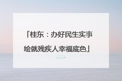 桂东：办好民生实事 绘就残疾人幸福底色