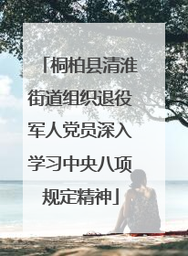 桐柏县清淮街道组织退役军人党员深入学习中央八项规定精神