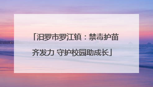 汨罗市罗江镇：禁毒护苗齐发力 守护校园助成长