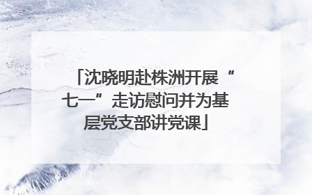 沈晓明赴株洲开展“七一”走访慰问并为基层党支部讲党课