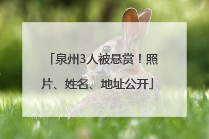 泉州3人被悬赏！照片、姓名、地址公开