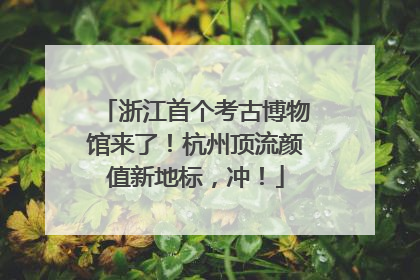 浙江首个考古博物馆来了！杭州顶流颜值新地标，冲！