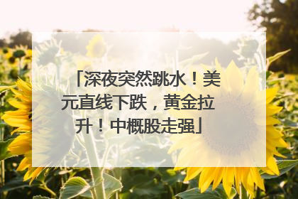 深夜突然跳水！美元直线下跌，黄金拉升！中概股走强
