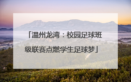 温州龙湾：校园足球班级联赛点燃学生足球梦