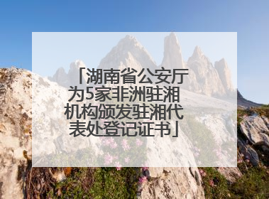 湖南省公安厅为5家非洲驻湘机构颁发驻湘代表处登记证书