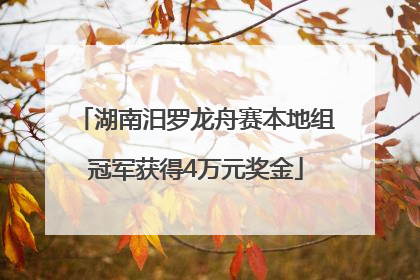 湖南汨罗龙舟赛本地组冠军获得4万元奖金
