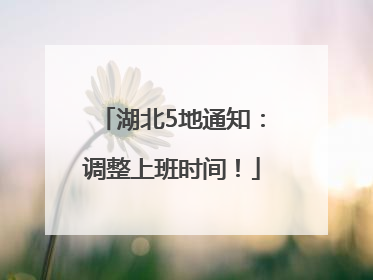 湖北5地通知：调整上班时间！