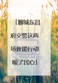 聊城东昌府交警这两场救援行动暖了民心