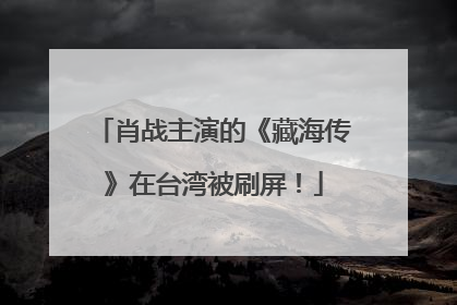肖战主演的《藏海传》在台湾被刷屏！