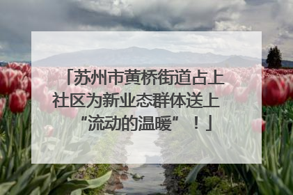 苏州市黄桥街道占上社区为新业态群体送上“流动的温暖”！
