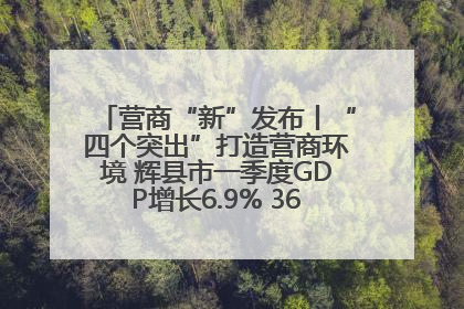 营商“新”发布丨“四个突出”打造营商环境 辉县市一季度GDP增长6.9% 36个重点项目落地
