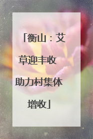 衡山：艾草迎丰收 助力村集体增收