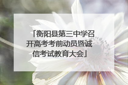 衡阳县第三中学召开高考考前动员暨诚信考试教育大会