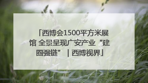 西博会1500平方米展馆 全景呈现广安产业“建圈强链”｜西博视界