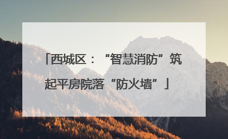 西城区：“智慧消防”筑起平房院落“防火墙”