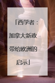 西学者：加拿大新政带给欧洲的启示