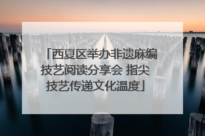 西夏区举办非遗麻编技艺阅读分享会 指尖技艺传递文化温度