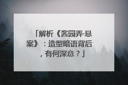 解析《酱园弄·悬案》：造型暗语背后，有何深意？