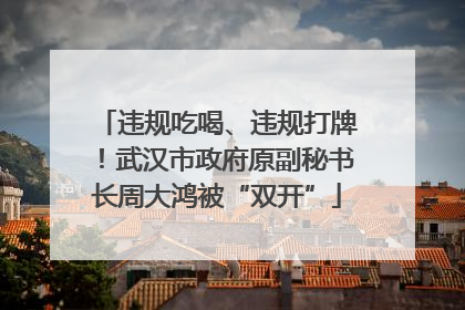 违规吃喝、违规打牌！武汉市政府原副秘书长周大鸿被“双开”