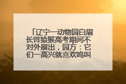 辽宁一动物园白眉长臂猿猴高考期间不对外展出，园方：它们一高兴就喜欢鸣叫，怕影响考试