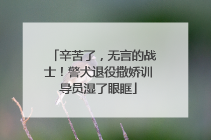 辛苦了，无言的战士！警犬退役撒娇训导员湿了眼眶