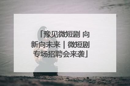 豫见微短剧 向新向未来｜微短剧专场招聘会来袭