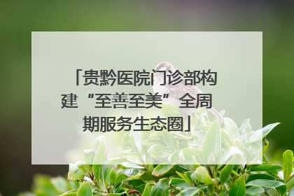 贵黔医院门诊部构建“至善至美”全周期服务生态圈