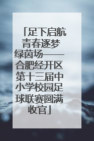 足下启航 青春逐梦绿茵场——合肥经开区第十三届中小学校园足球联赛圆满收官