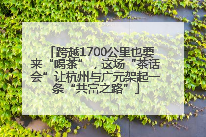 跨越1700公里也要来“喝茶”，这场“茶话会”让杭州与广元架起一条“共富之路”