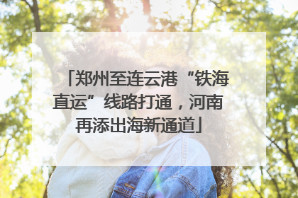 郑州至连云港“铁海直运”线路打通，河南再添出海新通道