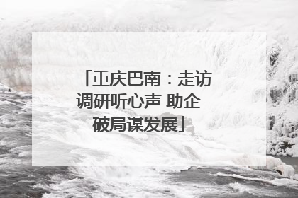 重庆巴南：走访调研听心声 助企破局谋发展