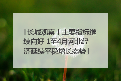 长城观察丨主要指标继续向好 1至4月河北经济延续平稳增长态势