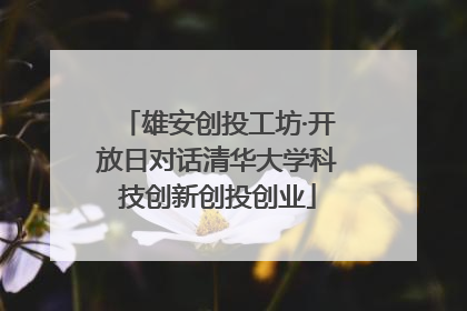 雄安创投工坊·开放日对话清华大学科技创新创投创业