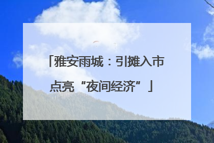 雅安雨城：引摊入市 点亮“夜间经济”