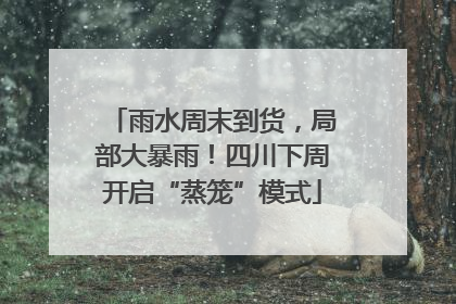 雨水周末到货，局部大暴雨！四川下周开启“蒸笼”模式