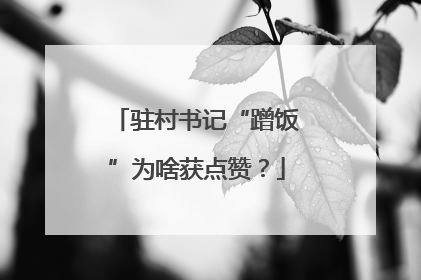 驻村书记“蹭饭”为啥获点赞？