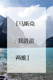 马斯克：我进退两难