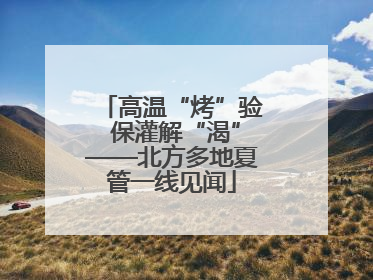 高温“烤”验 保灌解“渴”——北方多地夏管一线见闻