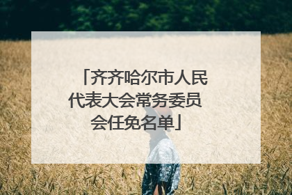 齐齐哈尔市人民代表大会常务委员会任免名单