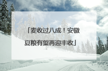 麦收过八成！安徽夏粮有望再迎丰收