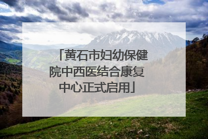 黄石市妇幼保健院中西医结合康复中心正式启用